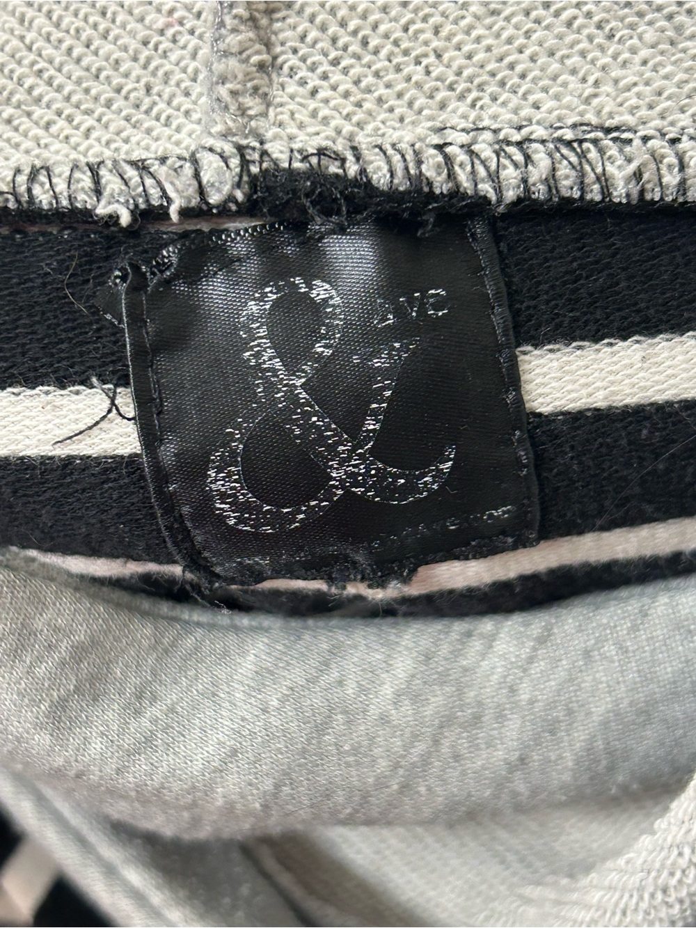 Striped Black & White Hoodie with Drawstring & Layered Hood - Picture 3 of 4